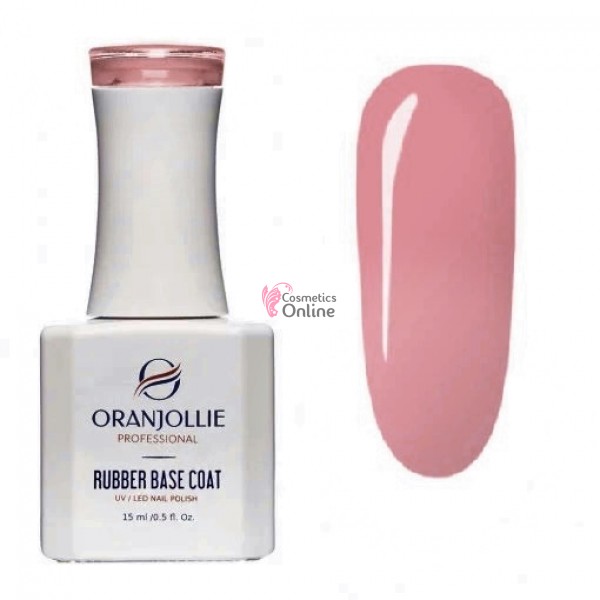 NUDE RUBBER BASE COAT Oranjolie Soak-Off de 15 ml, Nr RB04 Muddy Pink
